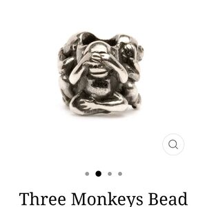 Trollbeads Silver Three Monkeys Bead Bracelet